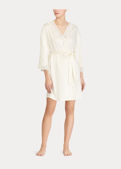 Batas Ralph Lauren Mujer Creme - Lace-Trimmed - EWVGY8524